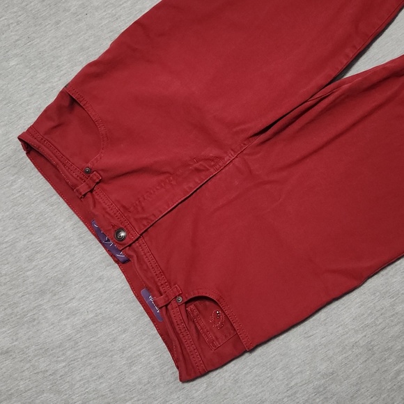 Y2K Gloria Vanderbilt Red Bedazzled Mid Rise Straight Leg Jeans - Picture 3 of 12